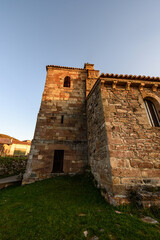 Obraz premium Romanesque Bell Tower of San Martin Obispo Church in Salcedillo Palencia