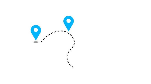 Location icon and four points match. Location signal icon. Directional location pointer icon.4k video