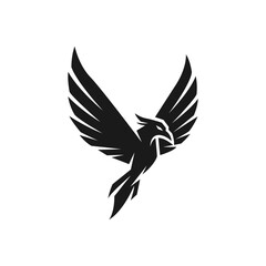 Flat design phoenix logo illustration