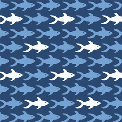 cute blue unique fish shape textile fabric pattern fashion art wallpaper soft blue background