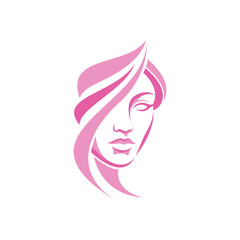 Stylized beauty face woman logo