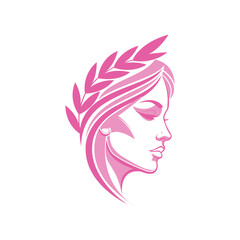Stylized beauty face woman logo