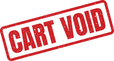 A distressed red rectangular stamp with the bold text CART VOID diagonally on a clean white background