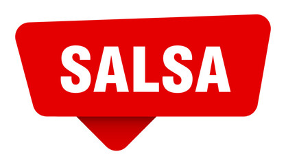 salsa red sticker isolated on transpatent background. salsa sign