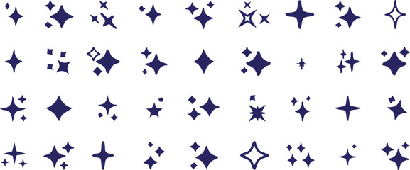 Sparkle icons set for design elements decoration