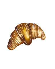 croissant watercolor art illustration 