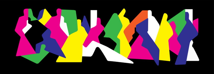 Modern people fashion community abstract vector illustration