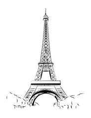 eiffel tower vector on transparent background