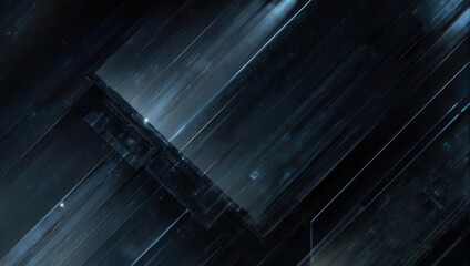 Abstract Geometric Composition with Diagonal Lines and Dark Tones.