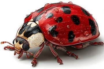Detailed Ladybug Macro Illustration With Spots High Resolution Picture
