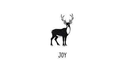Joyful Elegance A Serene Deer Illustration with a Festive Twist