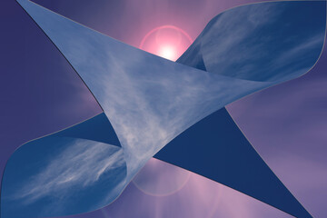 Fondos azules abstractos, montaje fotográfico de nubes con tonos y destellos rojos