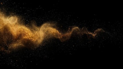 Liquid Gold Stream: Dynamic Flow of Shimmering Glitter Dust