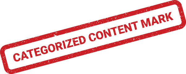 A red rectangular rubber stamp with a speckled texture bears the bold words CATEGORIZED CONTENT MARK