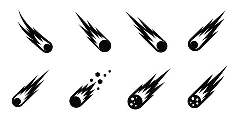 Meteor icon silhouette vector illustration