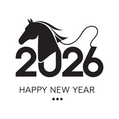Happy New Year 2026 Celebrating the Chinese Zodiac Year of the Horse. 