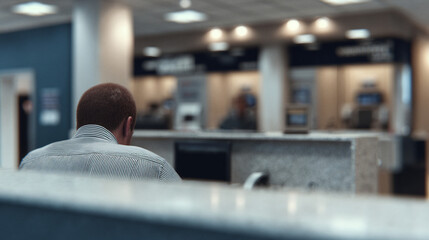 Man working on a computer.