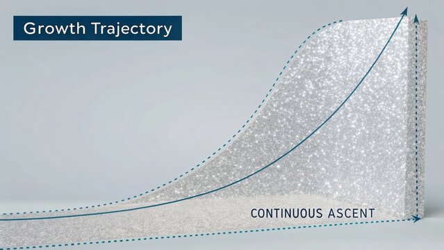 Continuous Ascending Trajectory Graph Showing Upward Growth and Development