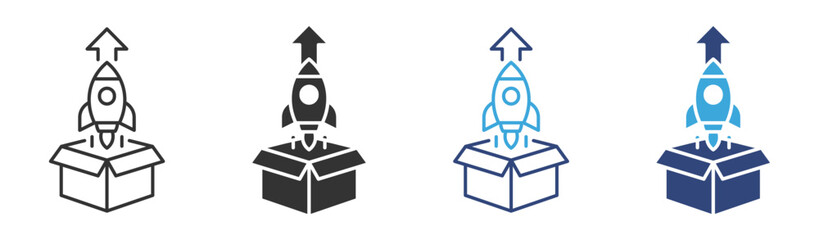 Product release icon set, vector illustration . 