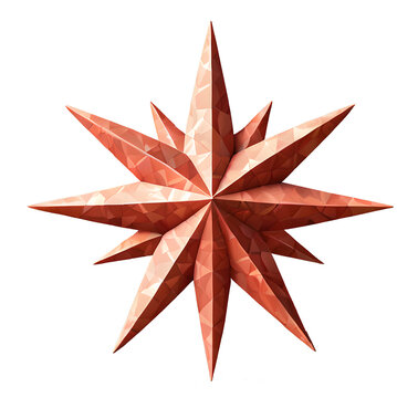 Christmas star with vector shape and transparent background for PNG format