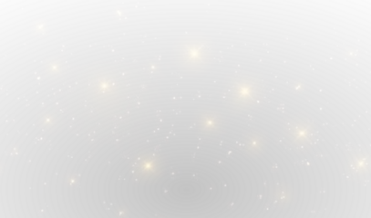 Glowing Christmas light png shines through floating gold dust. Yellow sparkles and tiny particles create magical sparks. Perfect for holiday cards, overlays, and festive decorations.