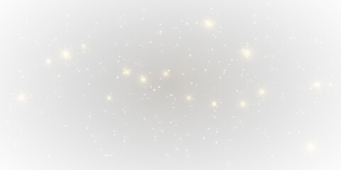 Golden dust png floats on a transparent background. Yellow sparkles and light particles create magical Christmas sparks. Perfect for festive holiday designs and glowing effects.
