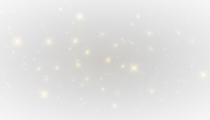 Warm glowing confetti dust spreads with smooth golden shimmer. Small flashes of light rise between the tiny sparkles. The soft glow brings a rich holiday feeling.