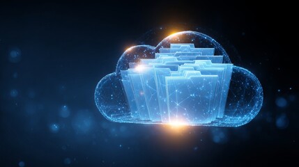 Secure cloud data storage with stunning digital folders for streamlined business solutions and modern technology integration, offering reliable file management