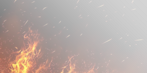 Soft flowing flames rise gently with shimmering light along their edges. The transparent background enhances the warm colors and smooth shape transitions, creating a realistic burning effect.