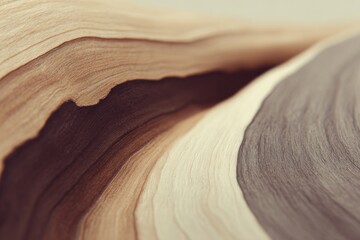 Natural Wood Grain Texture with Smooth Curves and Layers