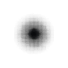 Abstract grunge halftone circular dot pattern white background