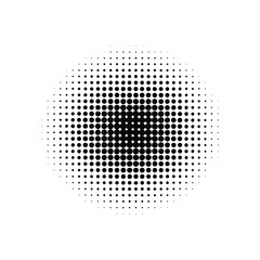 Abstract grunge halftone circular dot pattern white background