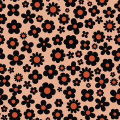 
Seamless leopard print in floral style, vector fashionable modern design