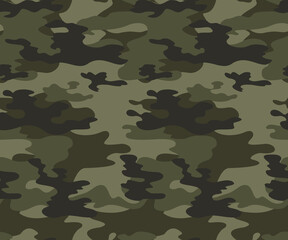 Seamless camouflage pattern, army vector khaki background, modern texture