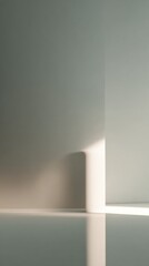 Minimalist Interior with Soft Lighting and Geometric Shapes