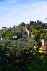 Hills and Ancient City Walls of Florence, Italy