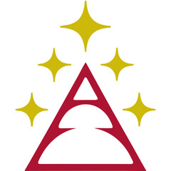 Neon Christmas Tree Outline with Glowing Star SVG