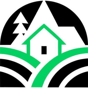 Minimalist Winter Village Silhouette SVG