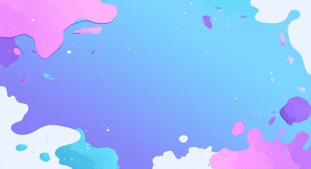 A blue and pink background with white clouds