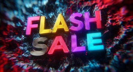 A colorful font that says "Flash Sale" in a bold and eye-catching way