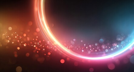 A colorful, abstract background with a red and blue swirl