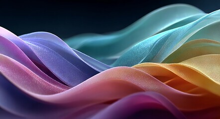 A colorful wave of fabric with a rainbow of colors