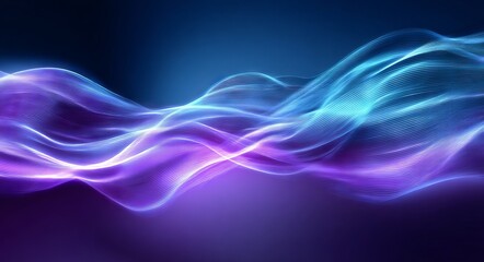 A purple and blue wave with a purple and blue background