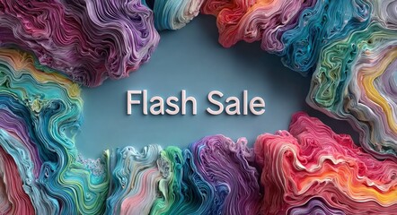 A colorful, abstract background with the words "Flash Sale" written in white