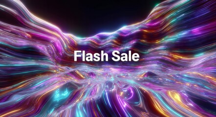 A colorful, abstract image with the words "Flash Sale" written in white