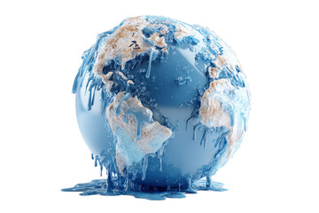 Melting Planet Earth: A visually striking representation of Earth succumbing to the effects of climate change, emphasizing the urgent need for environmental consciousness.