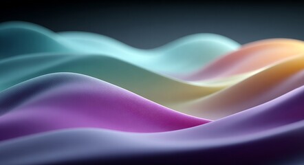 A colorful wave of fabric with a purple stripe