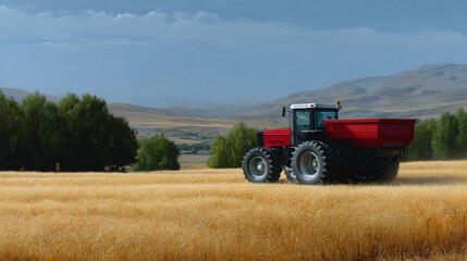Obraz premium Tractor in field.