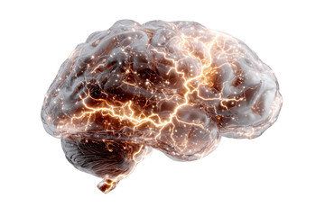 Brain's Electric Pulse: Illustrating the intricate network of the human brain, charged with dynamic energy and neural activity, evoking the power of thought and consciousness.