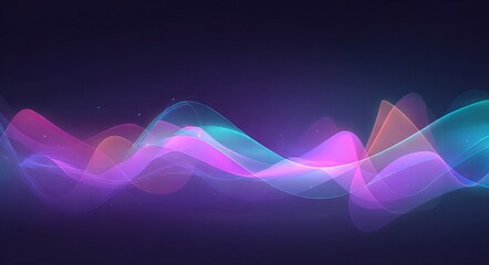 A colorful wave of light that is purple, blue, and green